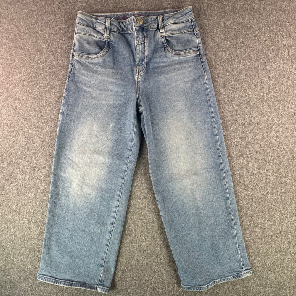 Mos Mosh Jeans Womens 30 Callie Belle Blue Wide Leg High Rise Denim